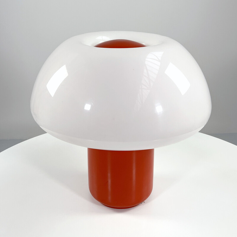 Lampe de table vintage orange Mushroom par Elio Martinelli pour Martinelli Luce, 1970