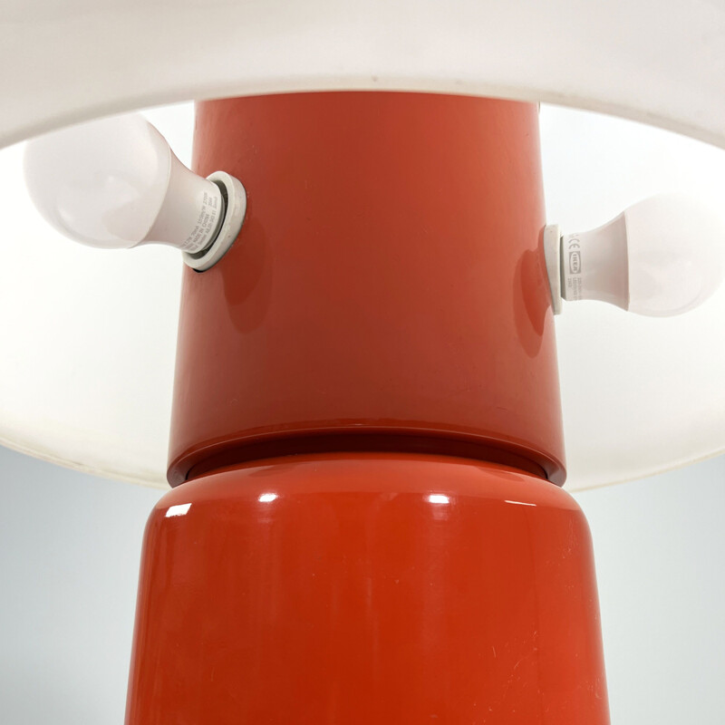 Vintage orange Mushroom table lamp by Elio Martinelli for Martinelli Luce, 1970s