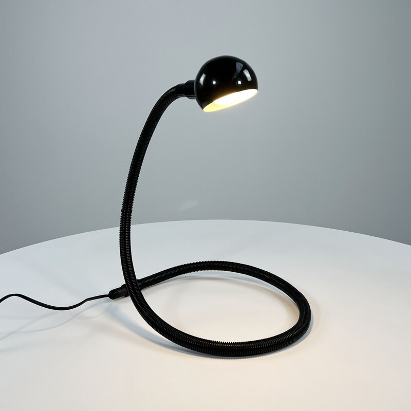 Vintage black Hebi table lamp by Isao Hosoe for Valenti, 1970s