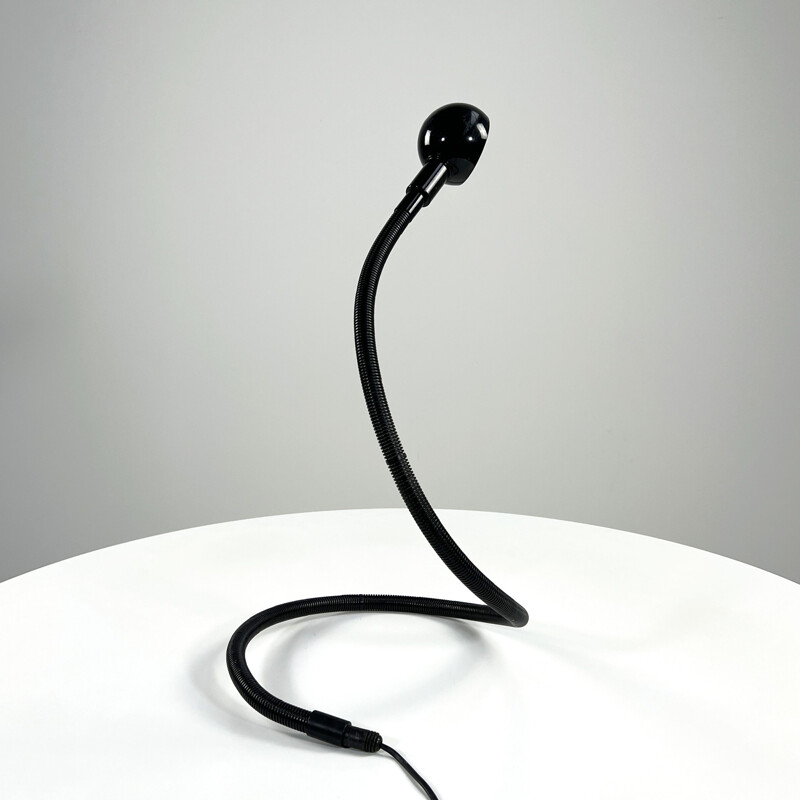Vintage black Hebi table lamp by Isao Hosoe for Valenti, 1970s