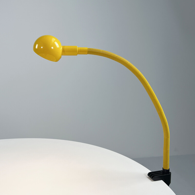 Lampe de bureau jaune vintage Hebi par Isao Hosoe pour Valenti, 1970