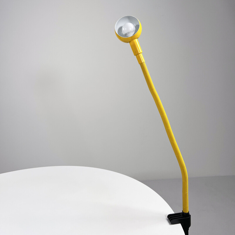 Lampe de bureau jaune vintage Hebi par Isao Hosoe pour Valenti, 1970