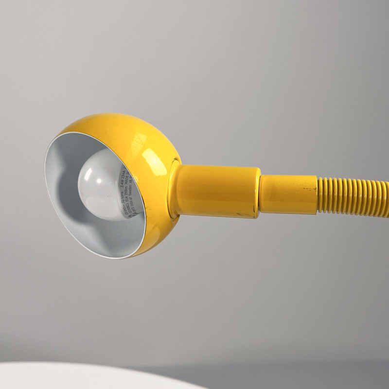 Vintage yellow Hebi desk lamp by Isao Hosoe for Valenti, 1970s