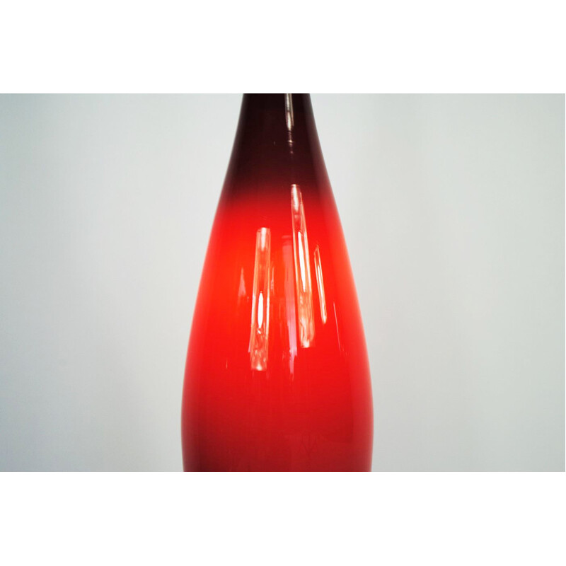 Lámpara colgante vintage de vidrio morado de Jacob E. Bang para Fog and Mørup, Dinamarca 1963