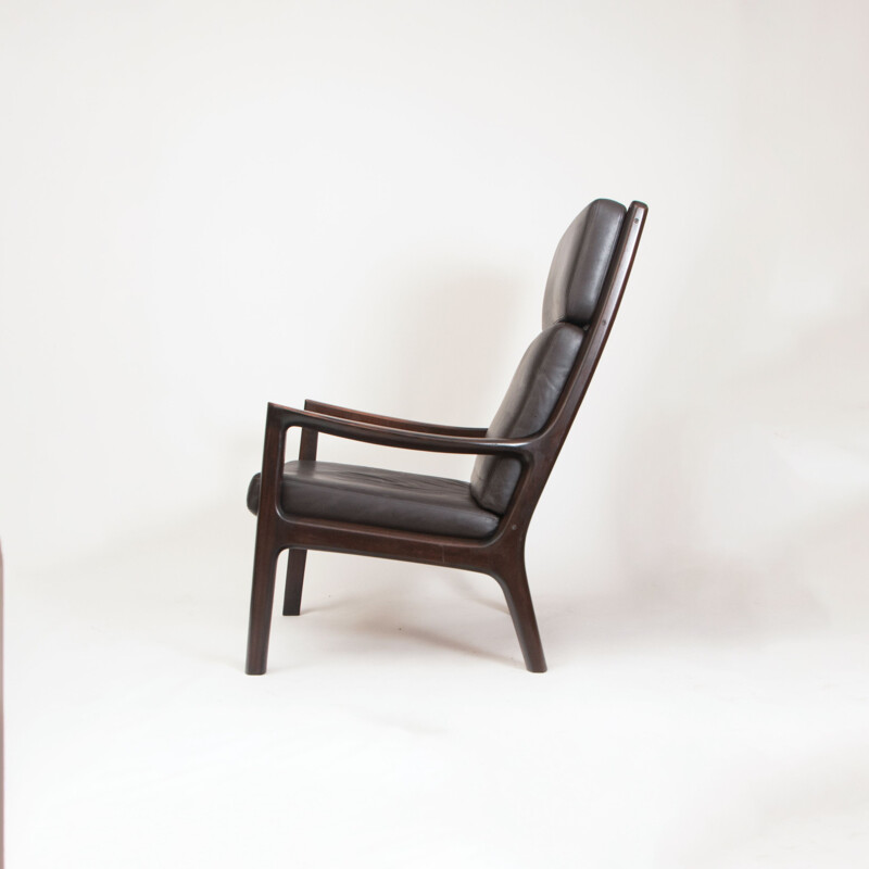 Vintage "Senator" mahogany and leather armchair by Ole Wanscher, Denmark 1970s