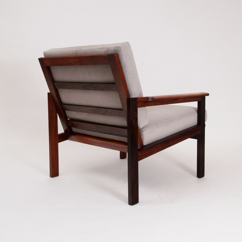 Vintage "Capella" rosewood and leather armchair by Illum Wikkelsø, Denmark 1959