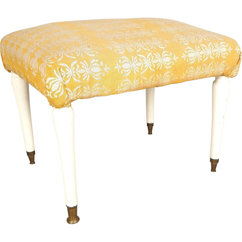 Vintage yellow stool, Italy 1950s