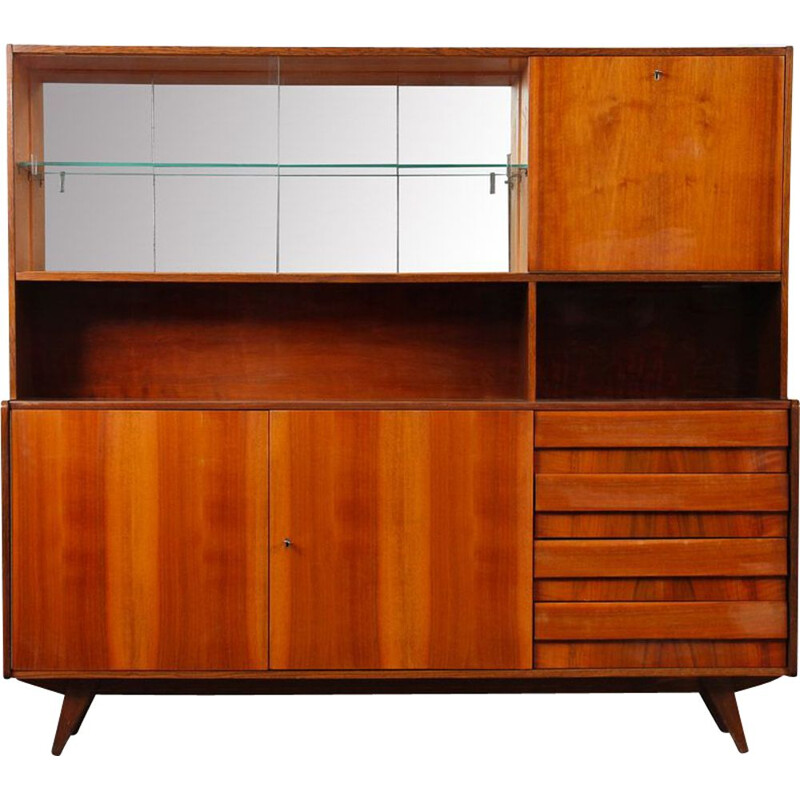 Vintage wooden highboard by Jiroutek for Interier Praha, 1960