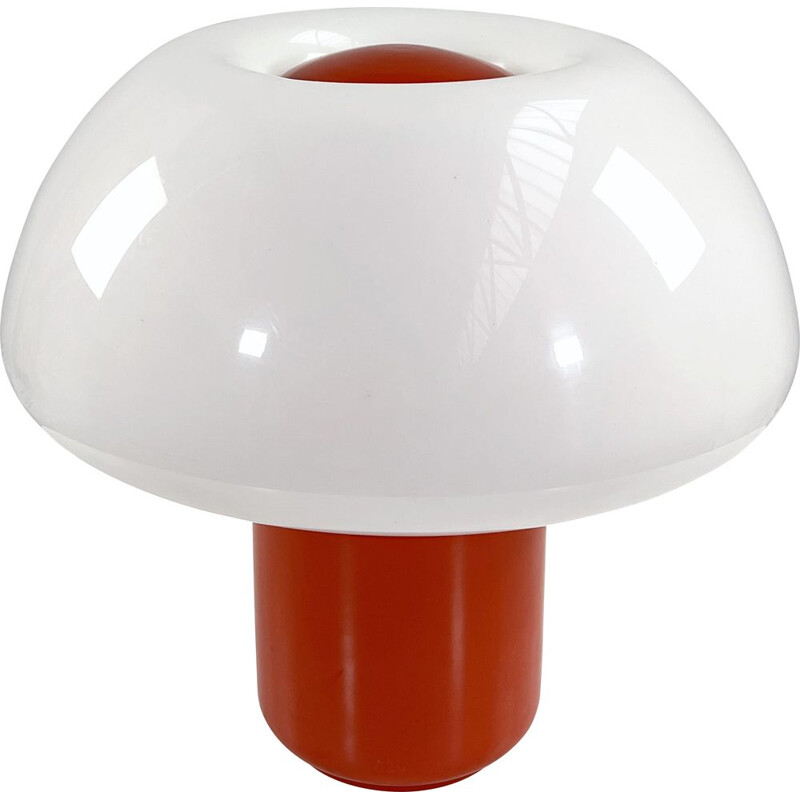 Lampe de table vintage orange Mushroom par Elio Martinelli pour Martinelli Luce, 1970
