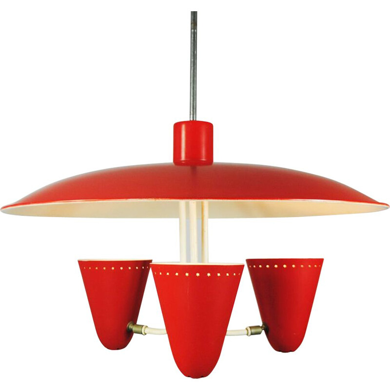 Vintage pendant lamp by H. Busquet for Hala Zeist, 1955