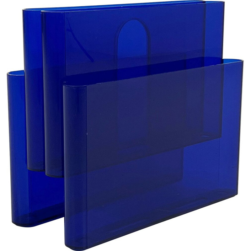 Porte-revues bleu vintage de Giotto Stoppino pour Kartell, 1970