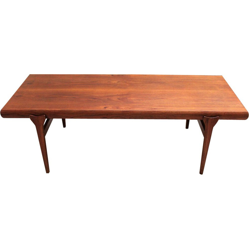 Scandinavian vintage teak coffee table by Johannès Andersen for Cfc Silkeborg, Denmark 1960