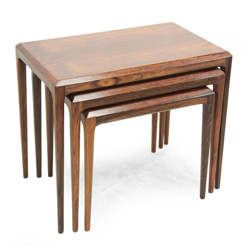 Set of Silkeborg nesting tables in rosewood, Johannes ANDERSEN - 1960s