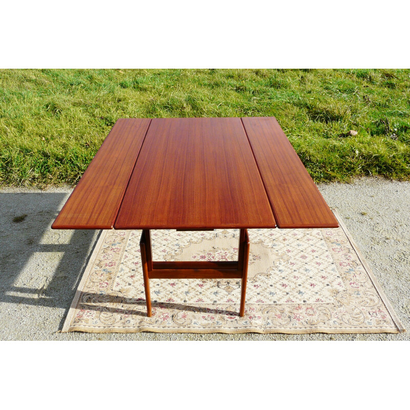 Adjustable Danish coffee table in teak, Kai KRISTIANSEN - 1960s