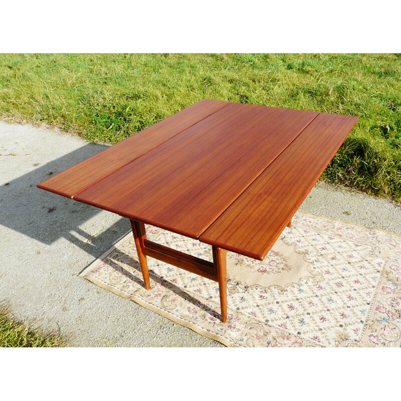 Adjustable Danish coffee table in teak, Kai KRISTIANSEN - 1960s