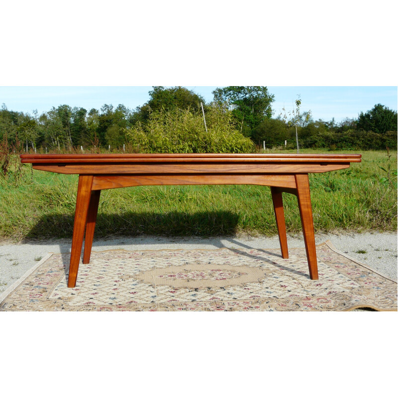 Adjustable Danish coffee table in teak, Kai KRISTIANSEN - 1960s