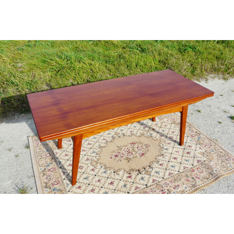 Adjustable Danish coffee table in teak, Kai KRISTIANSEN - 1960s