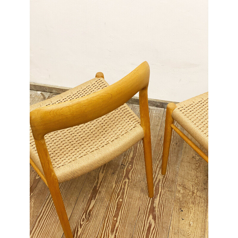 Pair of mid century oakwood dining chairs by Niels O. Møller for J.L. Moller, Denmark 1950s