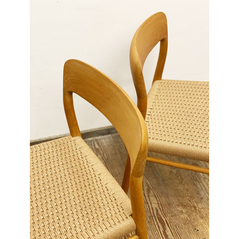 Paire de chaises vintage en chêne par Niels O. Møller pour J.L. Moller, Danemark 1950