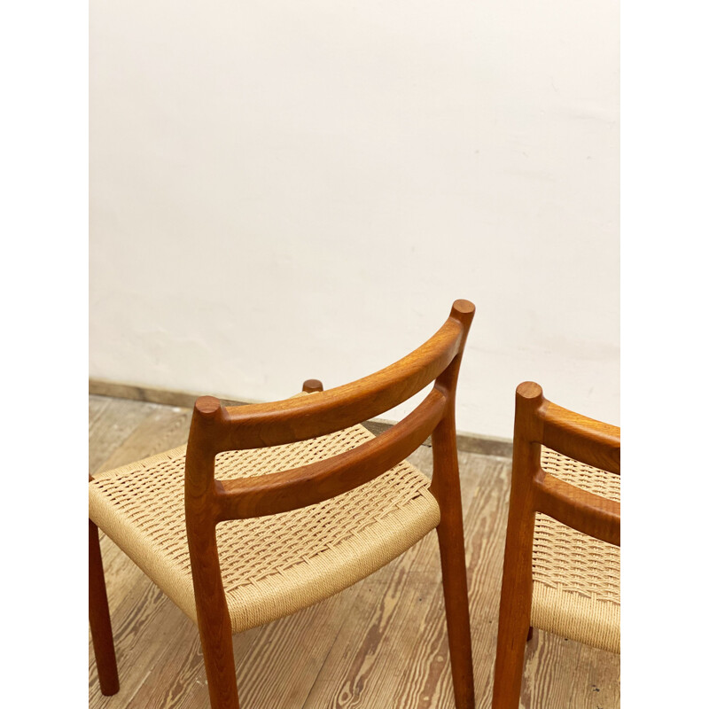 Pair of vintage teak chairs by Niels O. Møller for J.L. Moller, Denmark 1950