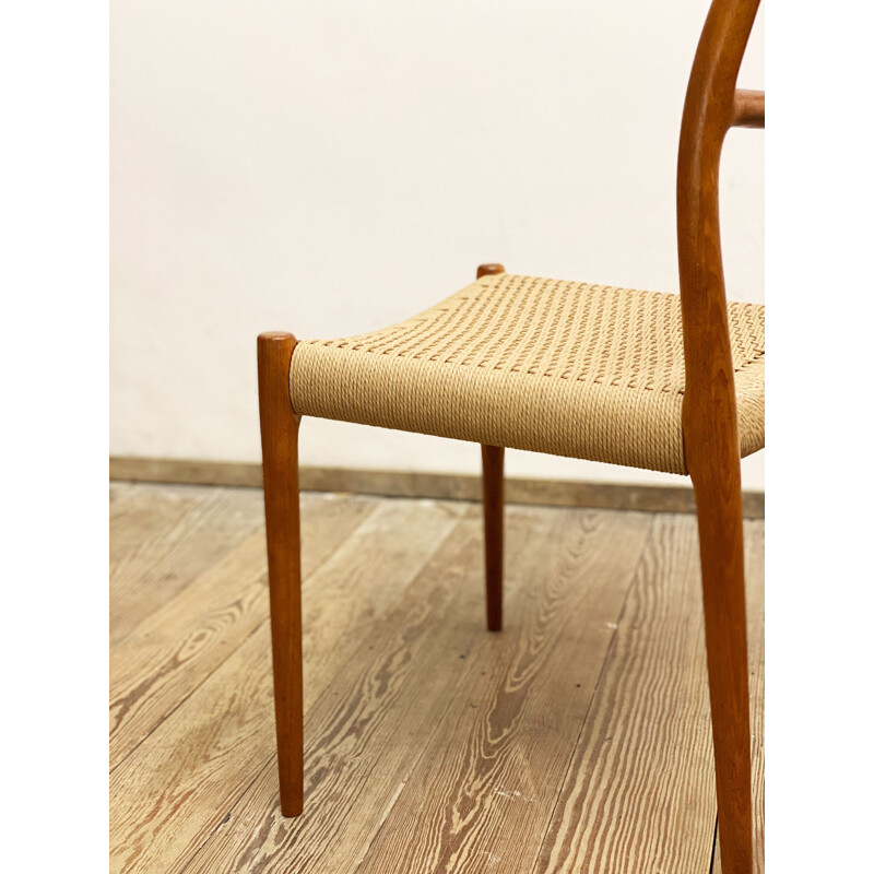 Pair of mid century teak dining chairs by Niels O. Møller for J.L. Moller, Denmark 1950s