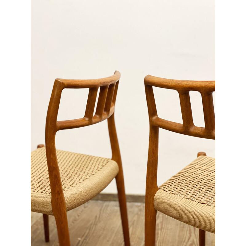 Paire de chaises vintage en teck par Niels O. Møller pour J.L. Moller, Danemark 1950