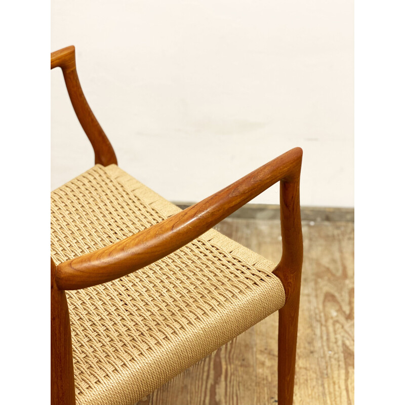 Mid century teak chair with armrests by Niels O. Møller for J.L. Moller, Denmark 1950s