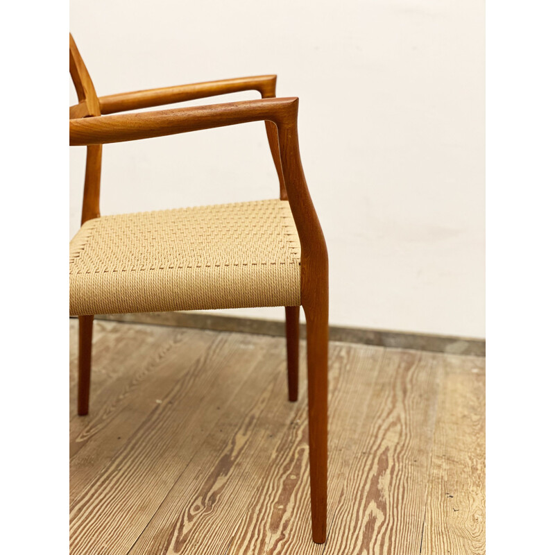 Mid century teak chair with armrests by Niels O. Møller for J.L. Moller, Denmark 1950s