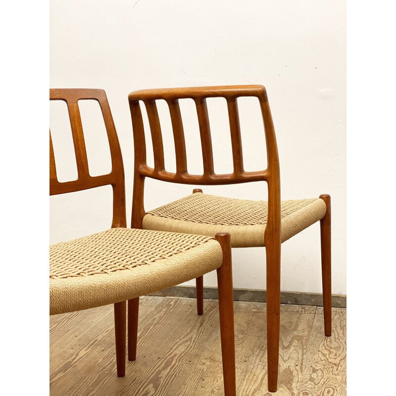 Set of 6 mid century Danish dining chairs by Niels O. Møller, 1950s