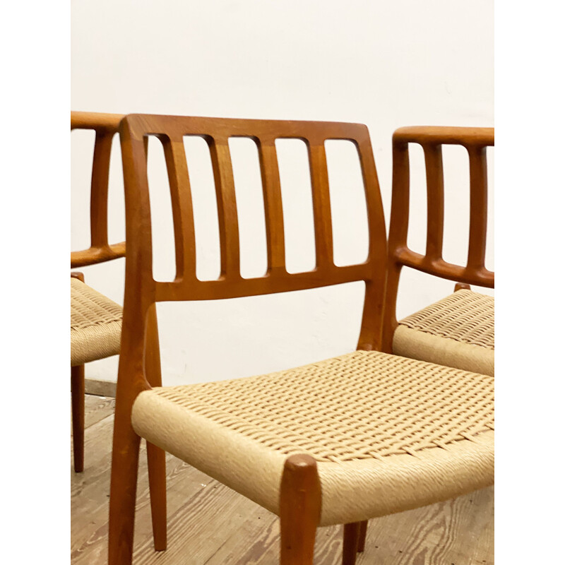 Set of 6 mid century Danish dining chairs by Niels O. Møller, 1950s
