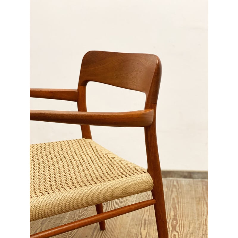 Mid century teak chair with armrest by Niels O. Møller for J.L. Moller, Denmark 1950s