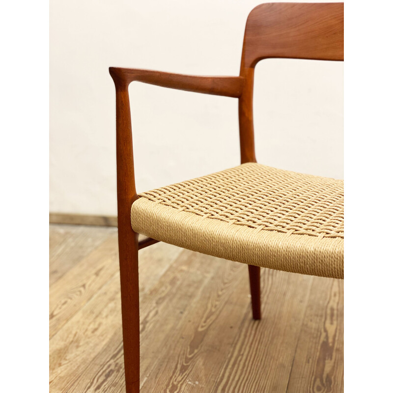 Mid century teak chair with armrest by Niels O. Møller for J.L. Moller, Denmark 1950s