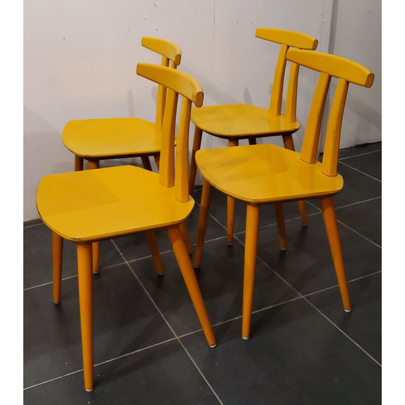 Set of 4 vintage chairs by Folke Palsson for Fdb Moble