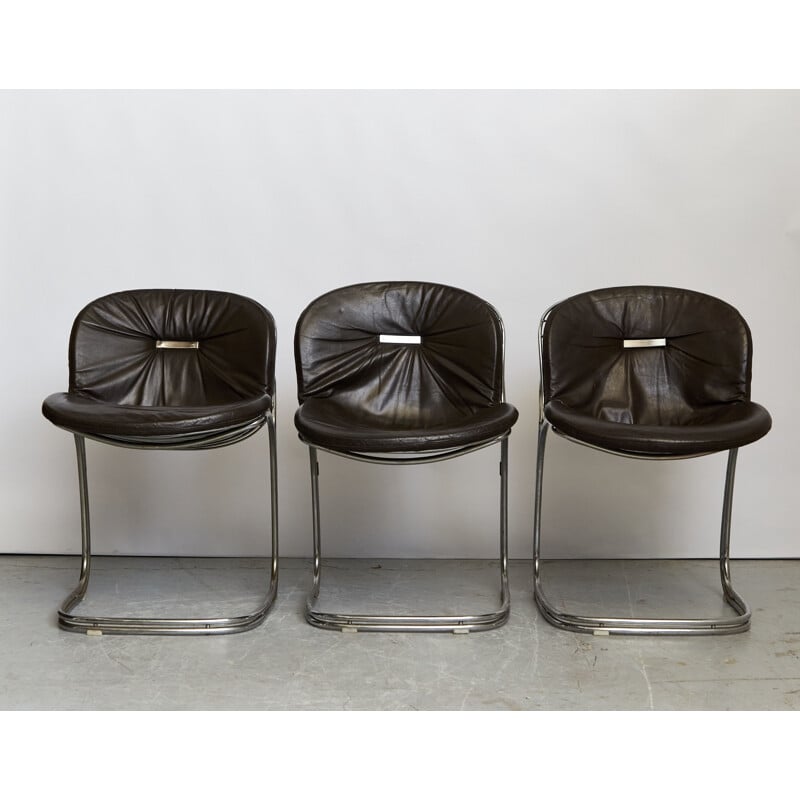 Set of 3 vintage Sabrina chairs by Gastone Rinaldi for Rima, 1970