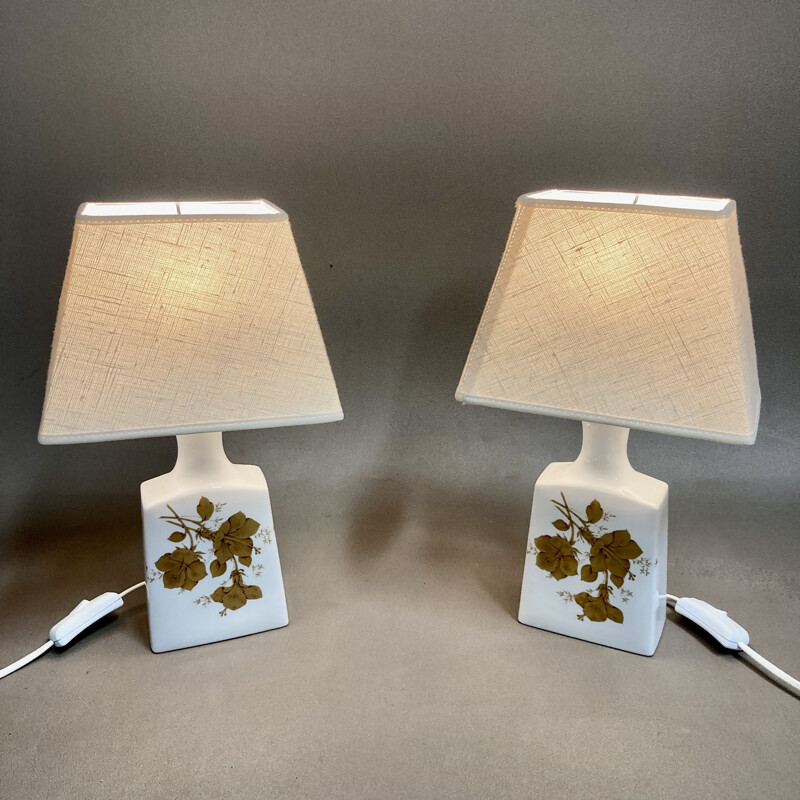 Pair of vintage ceramic lamps, 1950