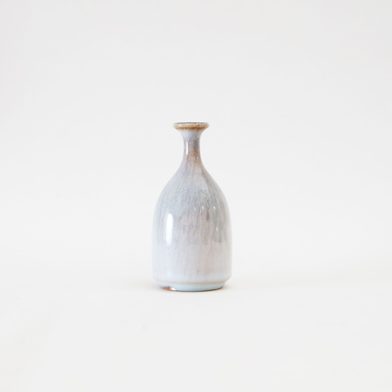 Vintage glazed stoneware vase by Kjell Bolinder, Sweden 1978