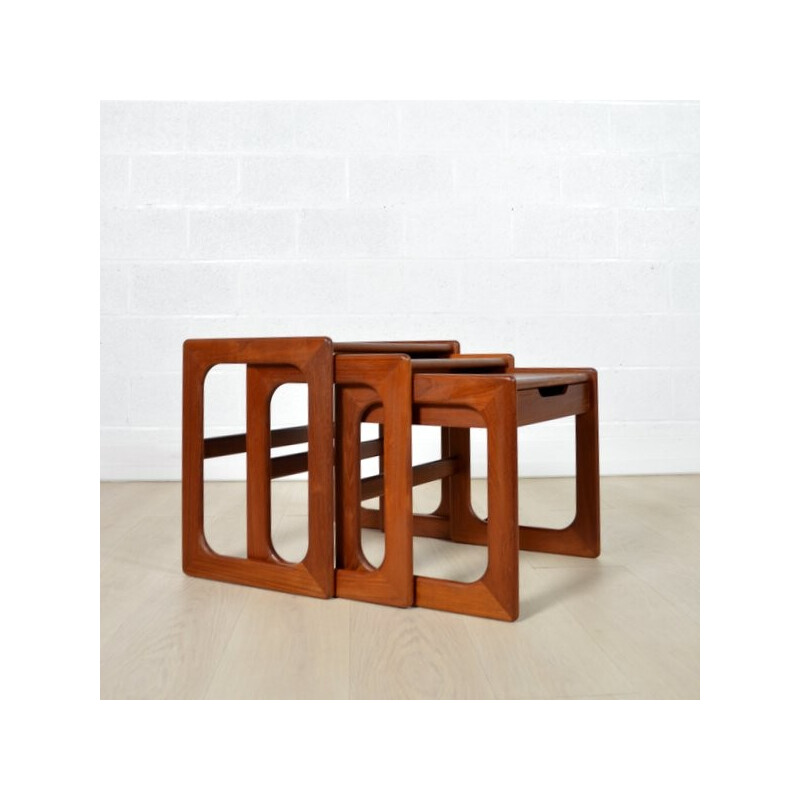 Set of 3 teak nesting tables - 1960s