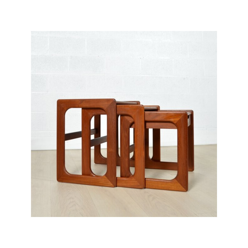 Set of 3 teak nesting tables - 1960s