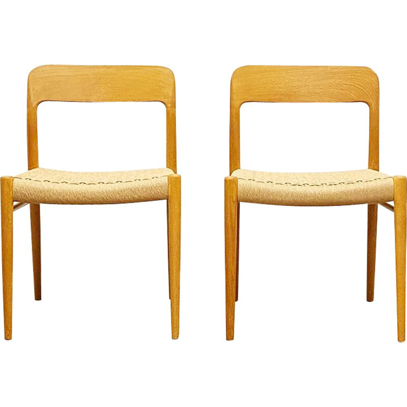 Paire de chaises vintage en chêne par Niels O. Møller pour J.L. Moller, Danemark 1950