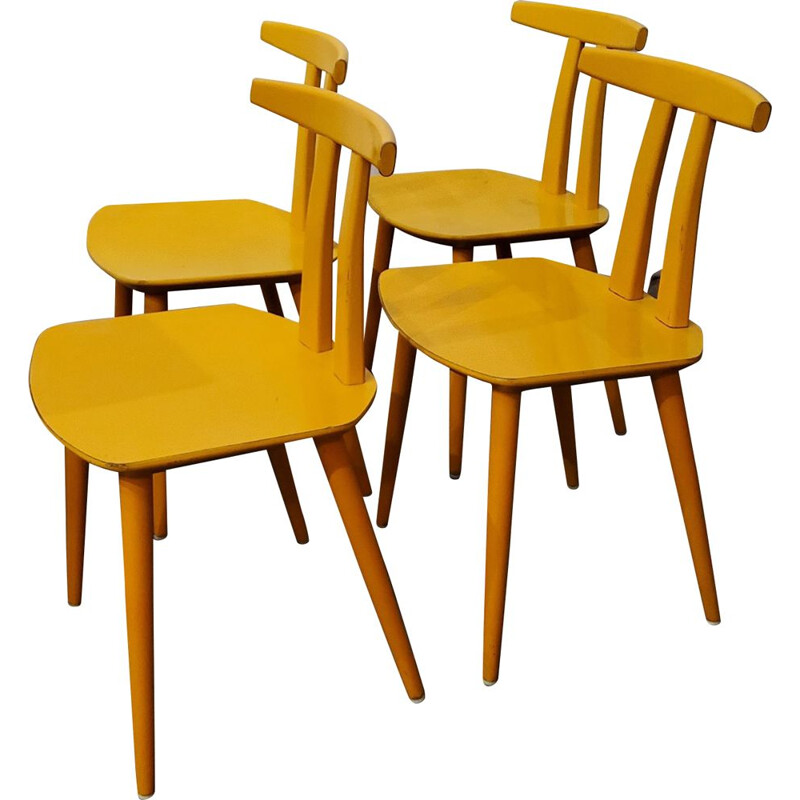 Set of 4 vintage chairs by Folke Palsson for Fdb Moble