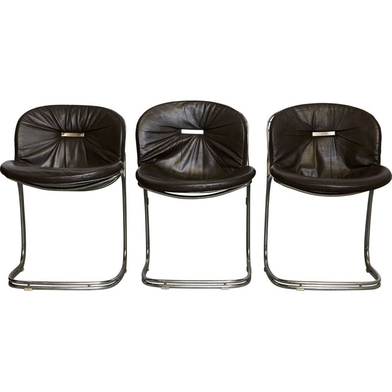 Set of 3 vintage Sabrina chairs by Gastone Rinaldi for Rima, 1970