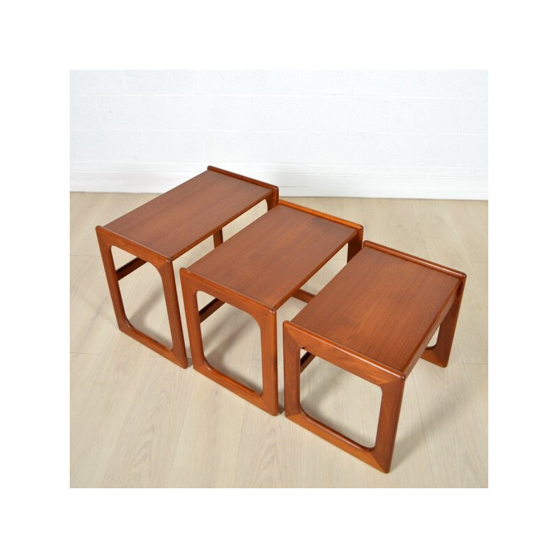 Set of 3 teak nesting tables - 1960s