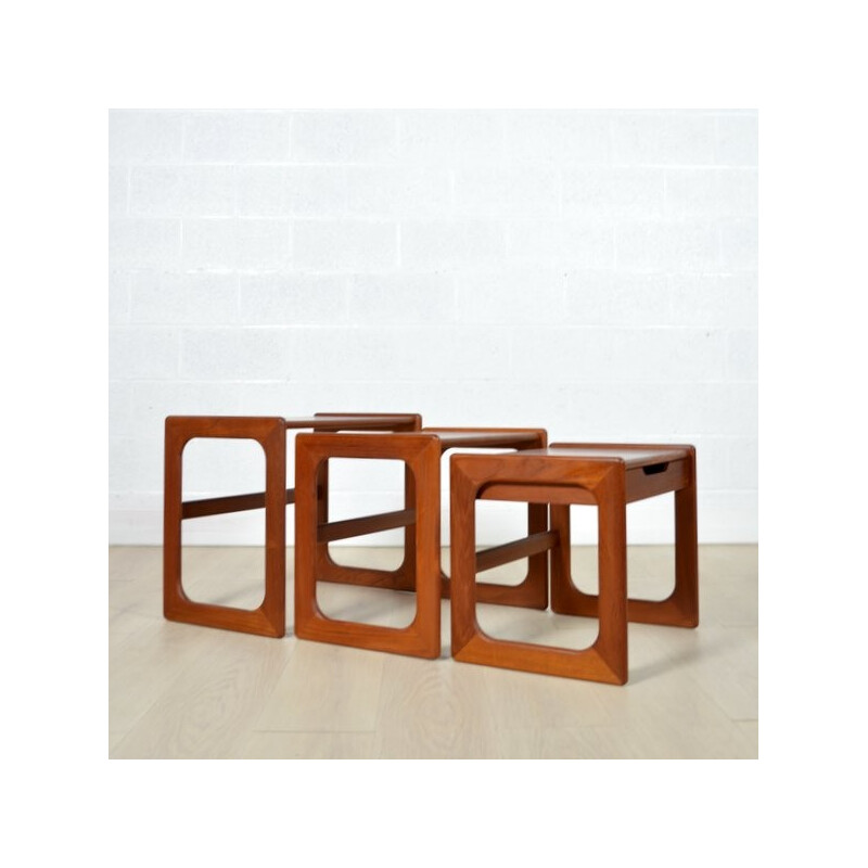 Set of 3 teak nesting tables - 1960s