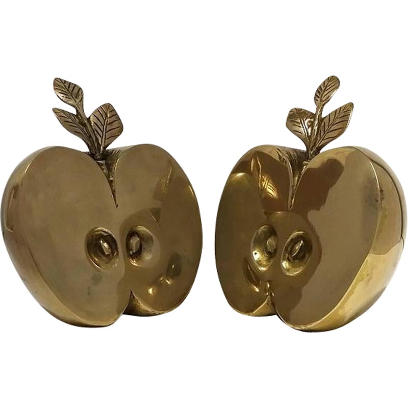 Pair of brass apples bookholder - 1970s