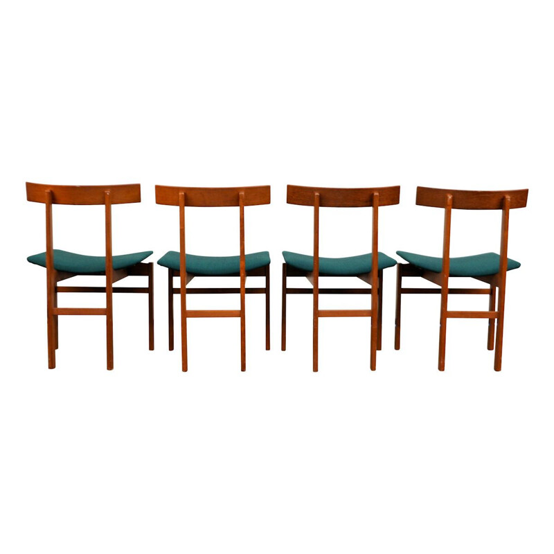 Set of 4 mid century Danish teak dining chairs by Inger Klingeberg for France & Son