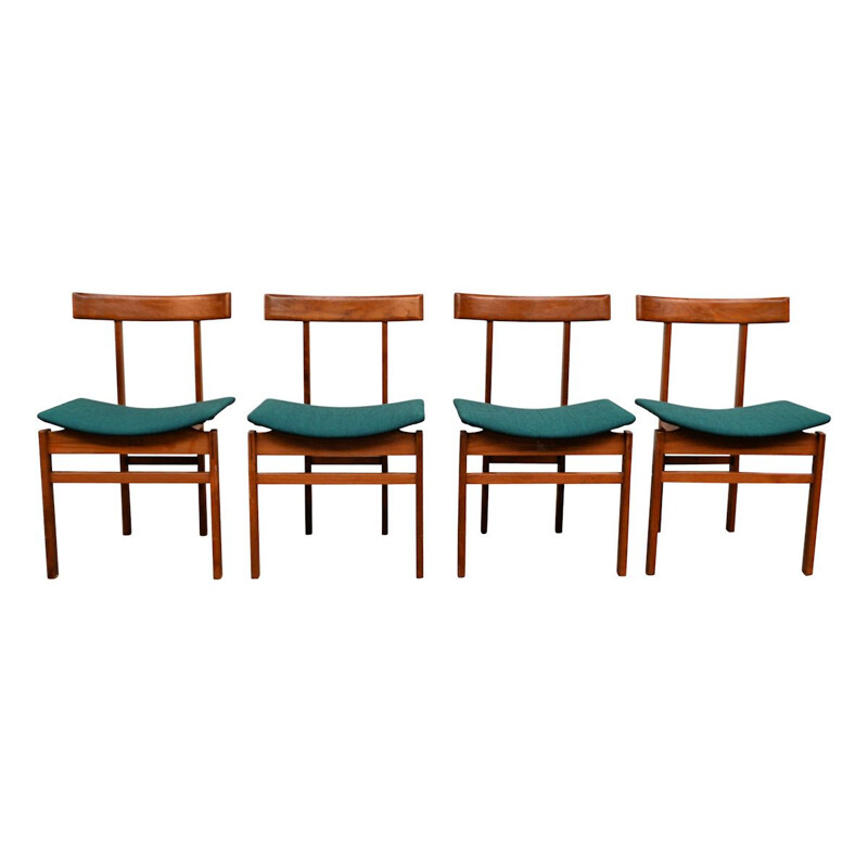 Set van 4 vintage Deense teakhouten stoelen van Inger Klingeberg voor Frankrijk