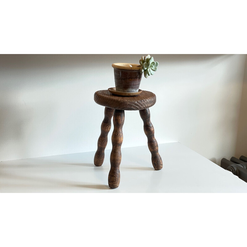 Vintage wooden tripod stool