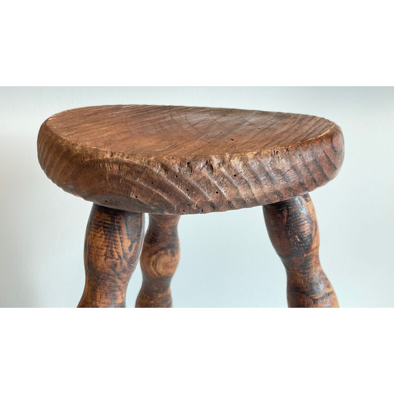 Vintage wooden tripod stool