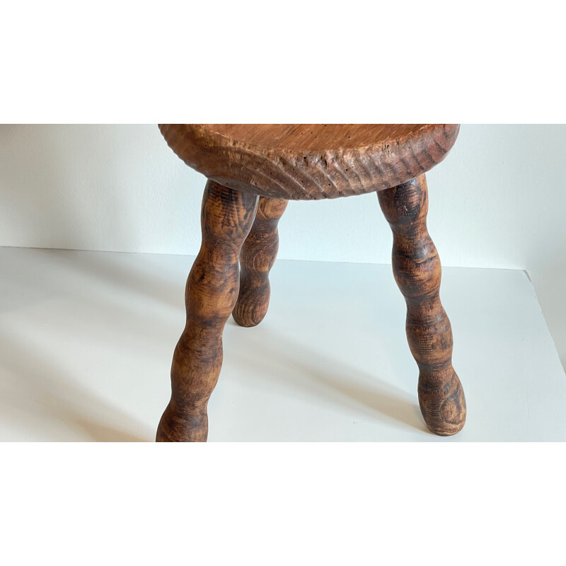 Vintage wooden tripod stool