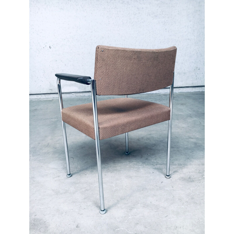 Paire de fauteuils de bureau vintage en métal chromé par Martin Stoll, Suisse 1970
